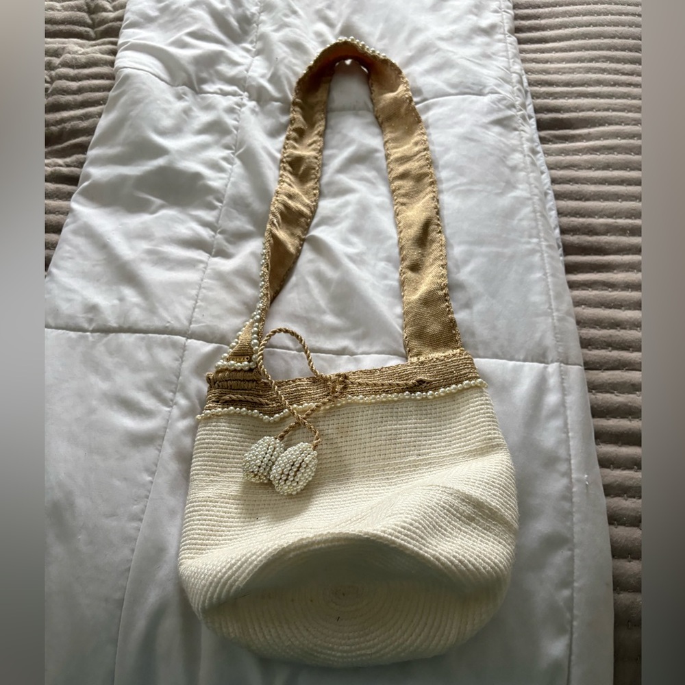 Woven satchel purse